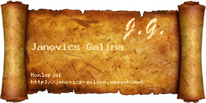 Janovics Galina névjegykártya
